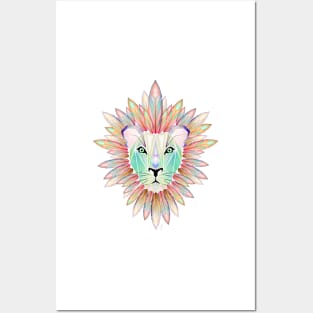 colorful lion Posters and Art
